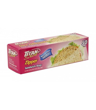 Resealable sandwich bag box 50