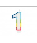 Rainbow Border Number 1 Birthday Candle