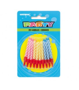 Birthday Candles in Holders, 20ct