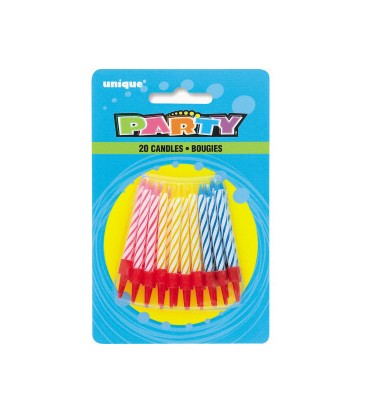 Birthday Candles in Holders, 20ct