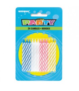 Multicolor Spiral Birthday Candles, 24ct