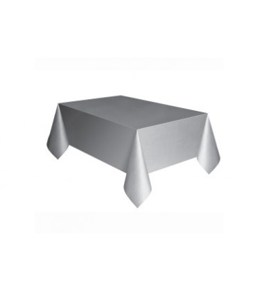 Powder Blue Solid Rectangular Plastic Table Cover