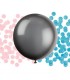 Black Giant Gender Reveal Latex Balloon with Confetti