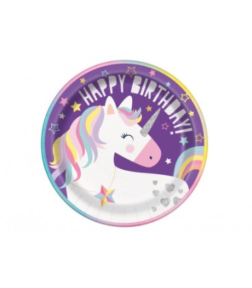 Unicorn Round 9" Dinner Plates, 8ct