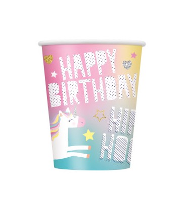 Unicorn 9oz Paper Cups, 8ct