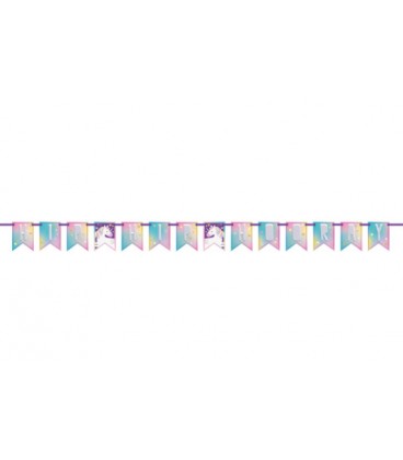 Unicorn Party Pennant Banner, 7 ft