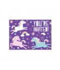 8 invitations LICORNE