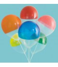 Two-Tone Dipped Rainbow 12" Clear Latex Balloons, 6ct