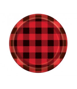 Plaid Lumberjack Round 7" Dessert Plates, 8ct