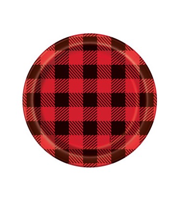 Plaid Lumberjack Round 7" Dessert Plates, 8ct