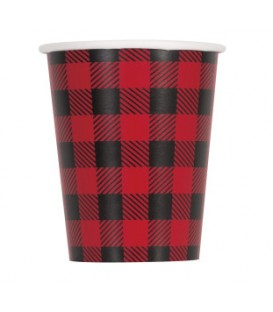 Plaid Lumberjack 9oz Paper Cups, 8ct