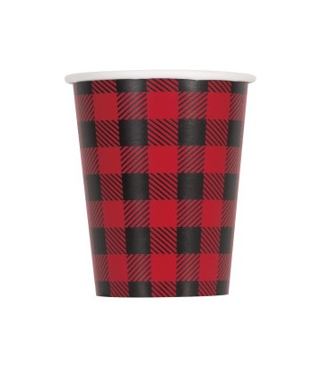 Plaid Lumberjack 9oz Paper Cups, 8ct