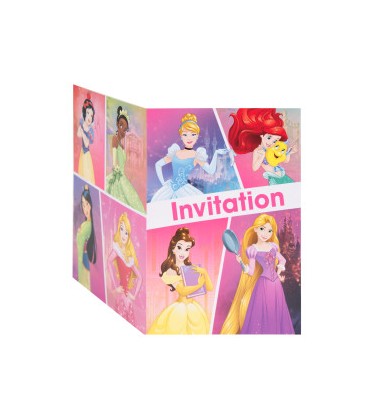 8 invitations PRINCESSE