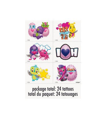 4 Hatchimals Color Tattoo Sheets