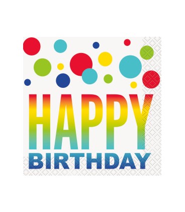 16 Rainbow Spots Birthday Luncheon Napkins