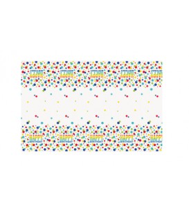 Rainbow Spots Birthday Rectangular Plastic Table Cover