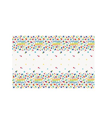 Rainbow Spots Birthday Rectangular Plastic Table Cover